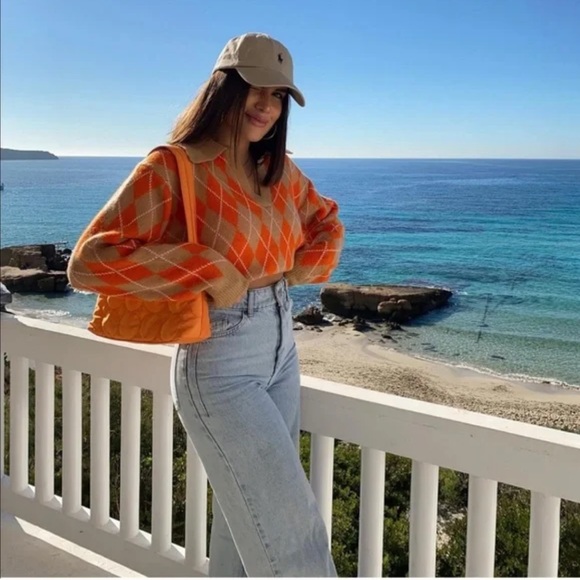 Zara Knit Argyle Sweater - Picture 5 of 16